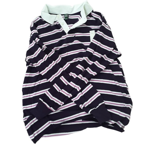 NWT Wild Fable Purple & White Striped Long Sleeve Shirt  / Top / Blouse - Picture 6 of 6
